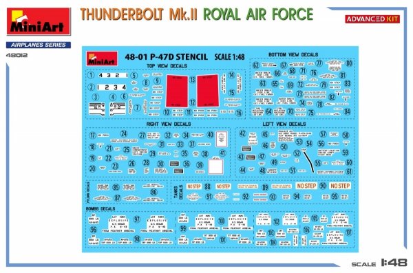 MiniArt 48012 THUNDERBOLT Mk.II. ROYAL AIR FORCE. ADVANCED KIT 1/48