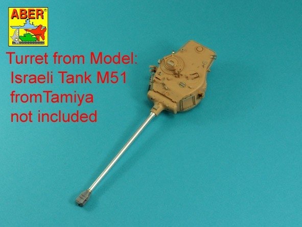 Aber 35L-120 105mm D1504 L/44 barrel with muzzle brake for Israeli Sherman M51 1/35