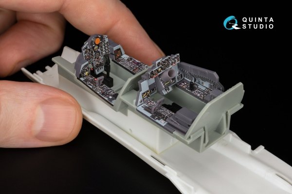 Quinta Studio QDS+48487 F-4C Phantom II 3D-Printed &amp; coloured Interior on decal paper (Academy) (Small version) (with 3D-printed resin parts) 1/48