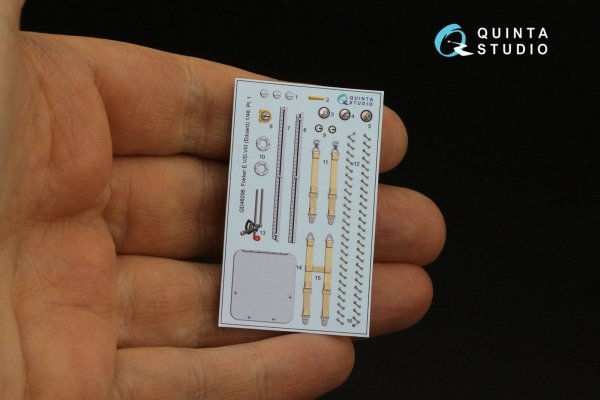 Quinta Studio QD48298 Fokker EV-DVIII 3D-Printed &amp; coloured Interior on decal paper (Eduard) 1/48