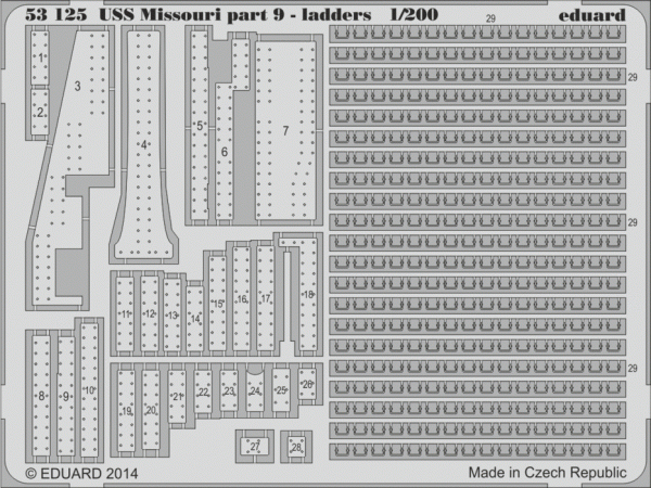 Eduard 53125 USS Missouri part 9 - ladders TRUMPETER 1/200