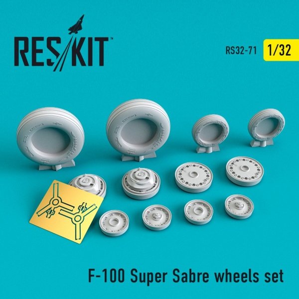 RESKIT RS32-0071 F-100 &quot;SUPER SABRE&quot; WHEELS SET 1/32