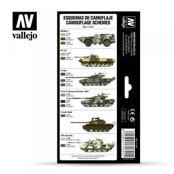 Vallejo 71621 Cold War &amp; Modern Russian Green Patterns 8x17ml