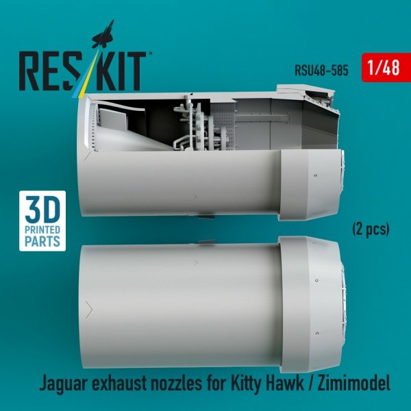 RESKIT RSU48-0585 Jaguar exhaust nozzles for Kitty Hawk / Zimimodel (3D Printed) (1/48)