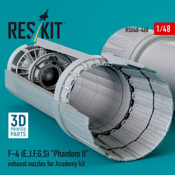 RESKIT RSU48-0468 F-4 (E, J, F, G, S) "Phantom II" exhaust nozzles for Academy kit (3D Printed) (1/48)
