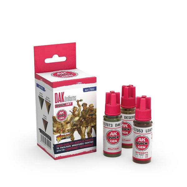 AK Interactive AK17502 GERMAN DAK UNIFORMS – QUICK GEN SET 3x18ml