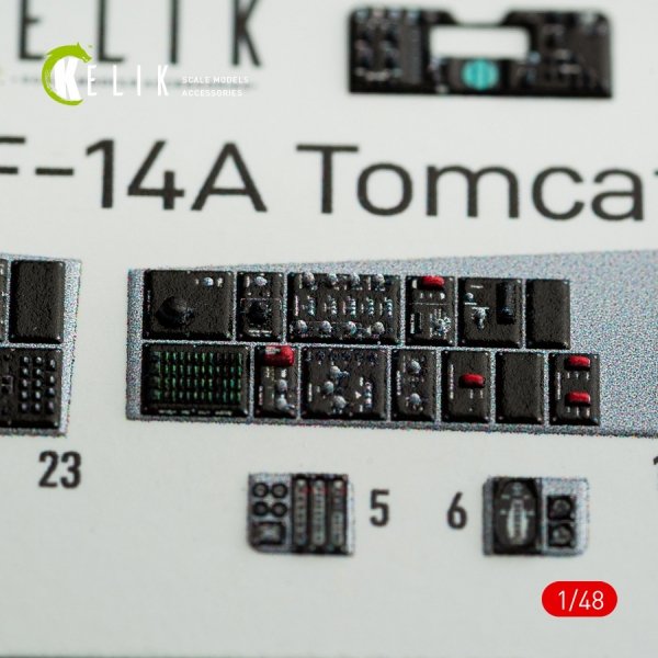 KELIK K48074 F-14A TOMCAT INTERIOR 3D DECALS FOR ITALERI KIT 1/48