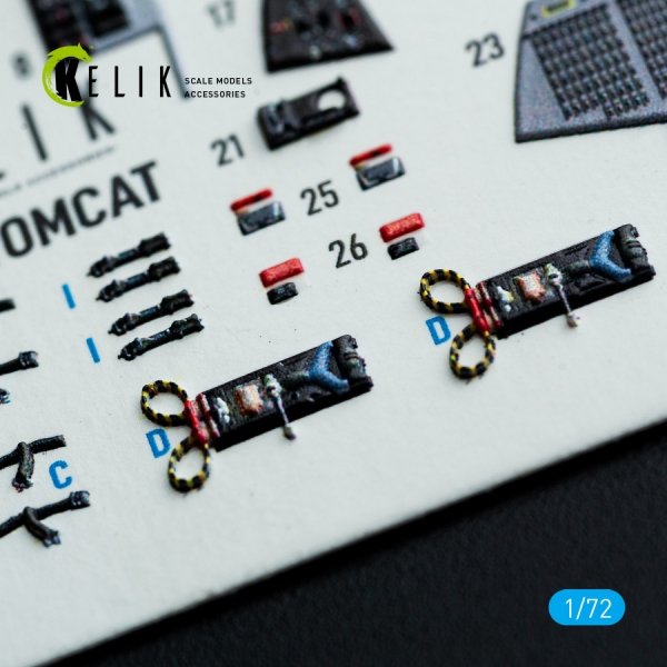 Kelik K72218 F-14B Tomcat - interior 3D decals for HobbyBoss kit (1/72)