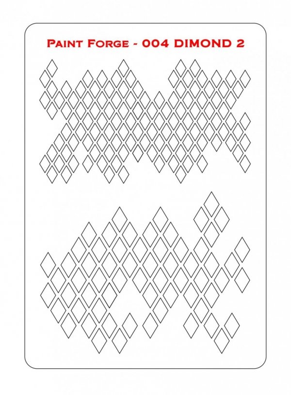 Paint Forge PFST004L STENCIL - DIAMONDS 2