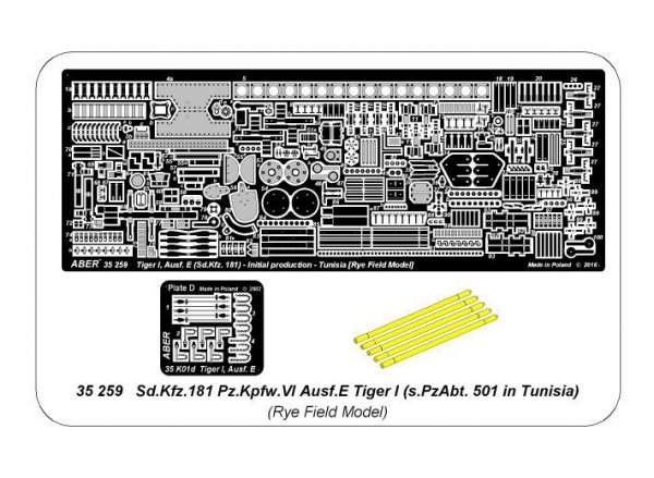 Aber 35259 Sd.Kfz.18 Pz.Kpfw.VI Ausf.E Tiger I (s.PzAbt. 501 in Tunisia) (1:35)