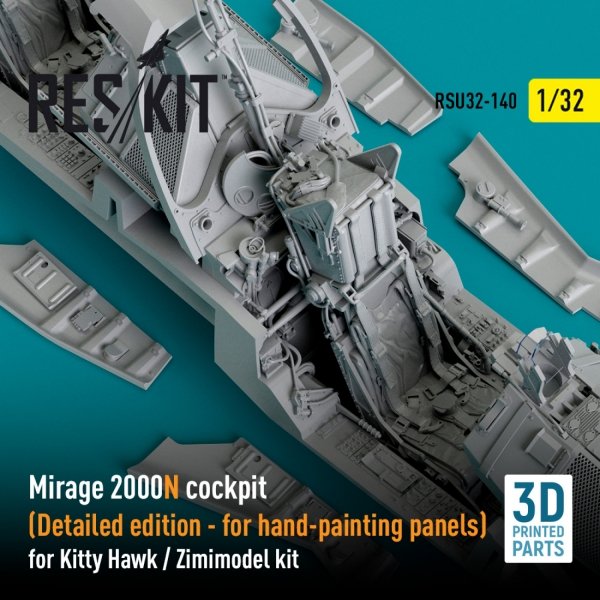 RESKIT RSU32-0140 MIRAGE 2000N COCKPIT (DETAILED EDITION) FOR KITTY HAWK / ZIMIMODEL KIT (3D PRINTED) 1/32