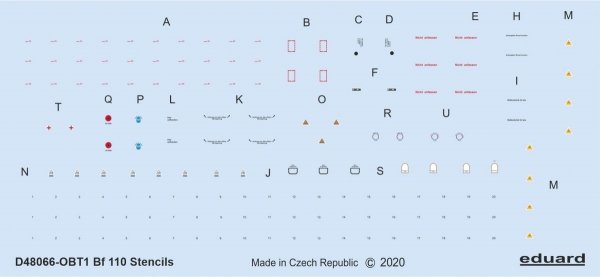 Eduard D48066 ABf 110 stencils for Eduard 1/48