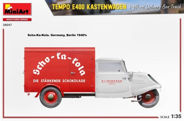 MiniArt 38047 TEMPO E400 KASTENWAGEN 3-WHEEL DELIVERY BOX TRACK 1/35