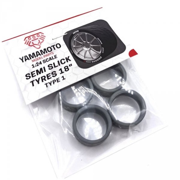 Yamamoto YMPRIM19 Semi Slick Tyres 18&quot; Type 1 1/24
