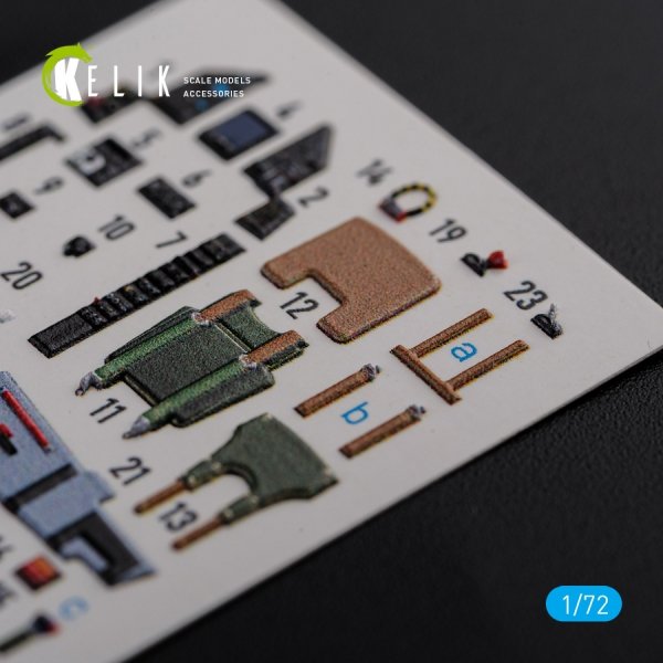 KELIK K72119 Mirage 2000C interior 3D decals forModelSvit kit 1/72