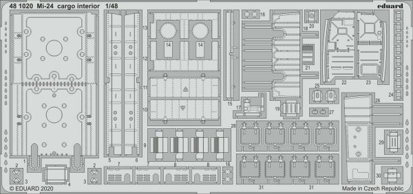 Eduard 481020 Mi-24 cargo interior for ZVEZDA 1/48