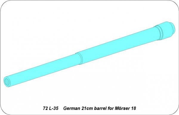 Aber 72L-35 Lufa 21cm do niemieckiego moździerza Mörser 18/ German 21cm barrel for Mörser 18 1/72 