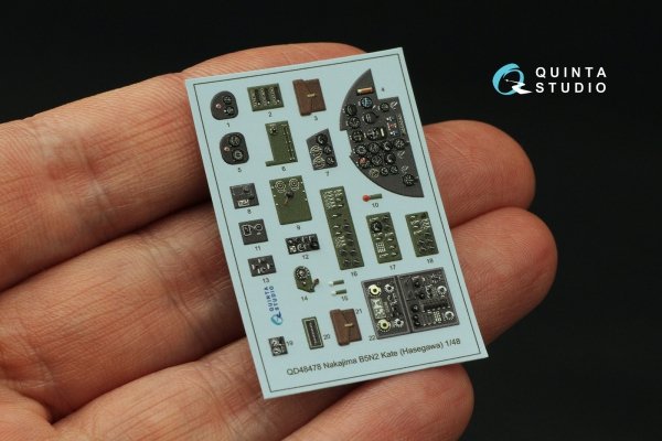 Quinta Studio QD48478 Nakajima B5N2 Kate 3D-Printed coloured Interior on decal paper (Hasegawa) 1/48