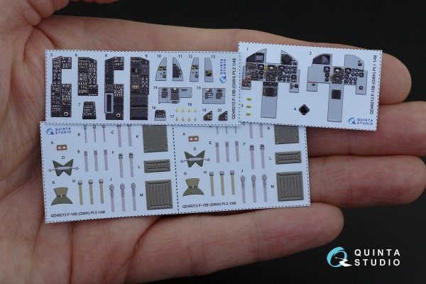 Quinta Studio QD48213 F-15B 3D-Printed &amp; coloured Interior on decal paper (GWH) 1/48