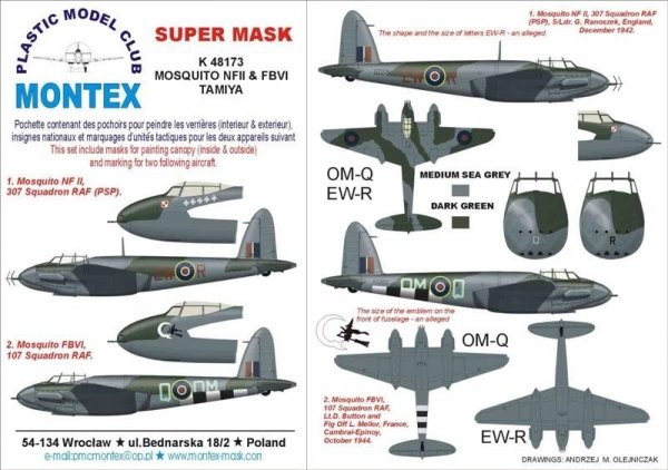 Montex K48173 DH 98 MOSQUITO NF II &amp; VI 1/48