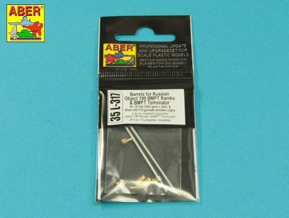 Aber 35L-317 Set of barrels for BMPT Object 199 “Ramka” Terminator 2 x 2A45 mm, 2 x AGS-17 30 mm 1/35