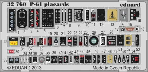 Eduard 32760 P-61 placards 1/32 Hobby Boss