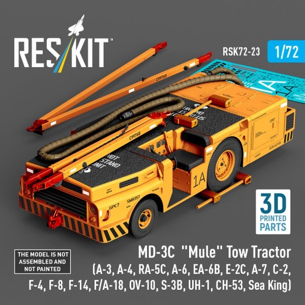 RESKIT RSK72-0023 MD-3С "Mule" Tow Tractor (3D Printed model kit) 1/72