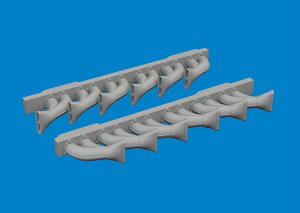 Eduard 6481049 P-39 exhaust stacks fishtail PRINT ARMA HOBBY 1/48