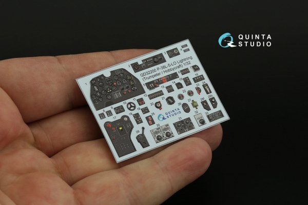 Quinta Studio QD32200 P-38L-5-LO Lightning 3D-Printed &amp; coloured Interior on decal paper (Trumpeter/Hobbycraft) 1/32
