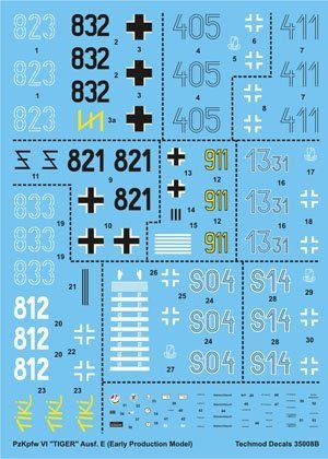 Techmod 35008 - Pz.Kpfw.VI Tiger Ausf.E (Early Production Model) (1:35)