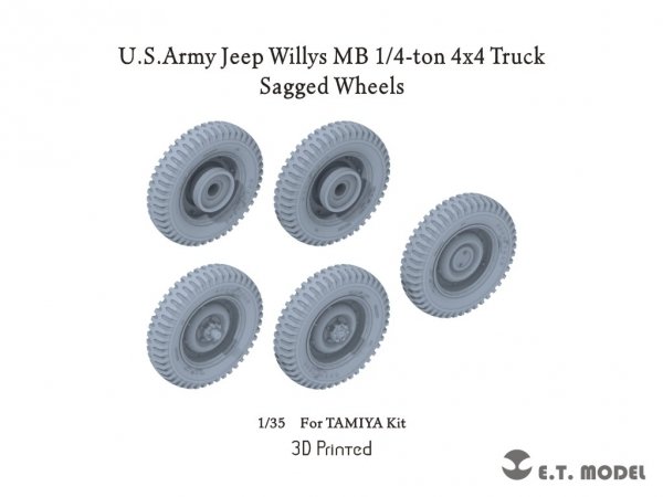 E.T. Model P35-156 U.S.Army Jeep Willys MB 1/4-ton 4x4 Truck Sagged Wheels 1/35
