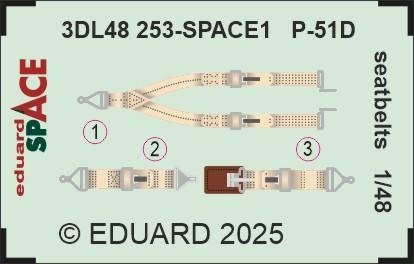 Eduard 3DL48253 P-51D seatbelts SPACE Eduard 1/48