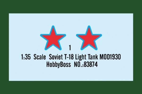 Hobby Boss 83874 Soviet T-18 Light Tank MOD1930 1/35