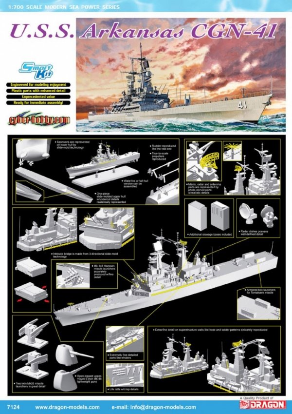 Dragon 7124 USS Arkansas CGN-41 1/700
