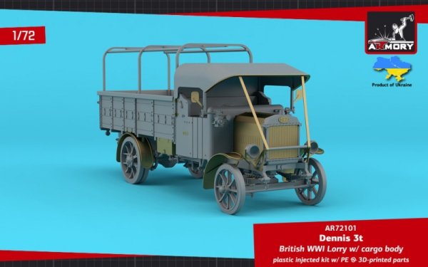 Armory Models 72101 Dennis 3t Lorry, British WWI lorry w/ flatbed cargo body 1/72