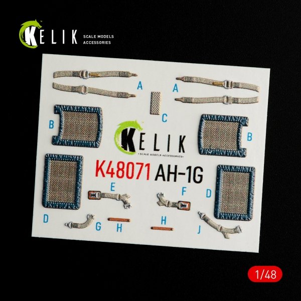 KELIK K48071 AH-1G INTERIOR 3D DECALS FOR ICM/SPECIALHOBBY KIT 1/48