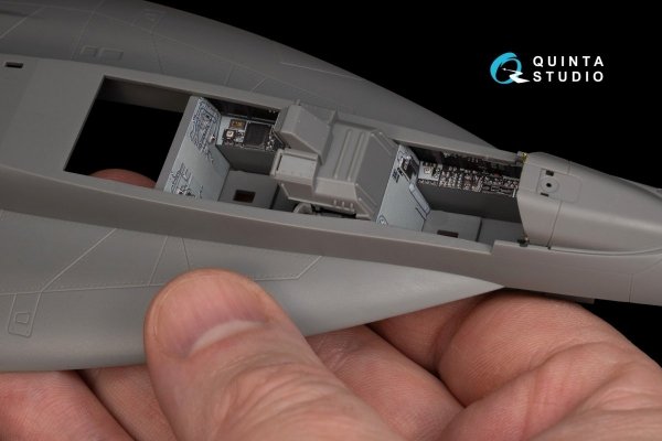 Quinta Studio QD48243 F/A-18F late / EA-18G 3D-Printed &amp; coloured Interior on decal paper ( Meng ) 1/48