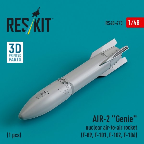 RESKIT RS48-0473 AIR-2 &quot;Genie&quot; nuclear air-to-air rocket (1 pcs) (3D Printed) 1/48