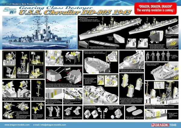 Dragon 1046 USS Chevalier (1:350)