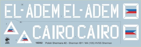 Toro 16D02 Polish Shermans vol.2 Sherman IBY / M4(105)HVSS Carpathian Lancers Regiment 2nd Polish Corps, Italy (for Tamiya 56048) 1/16