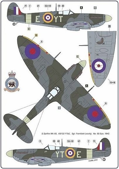 AML D32004 Czechoslovak commanders in the Spitfire 1/32