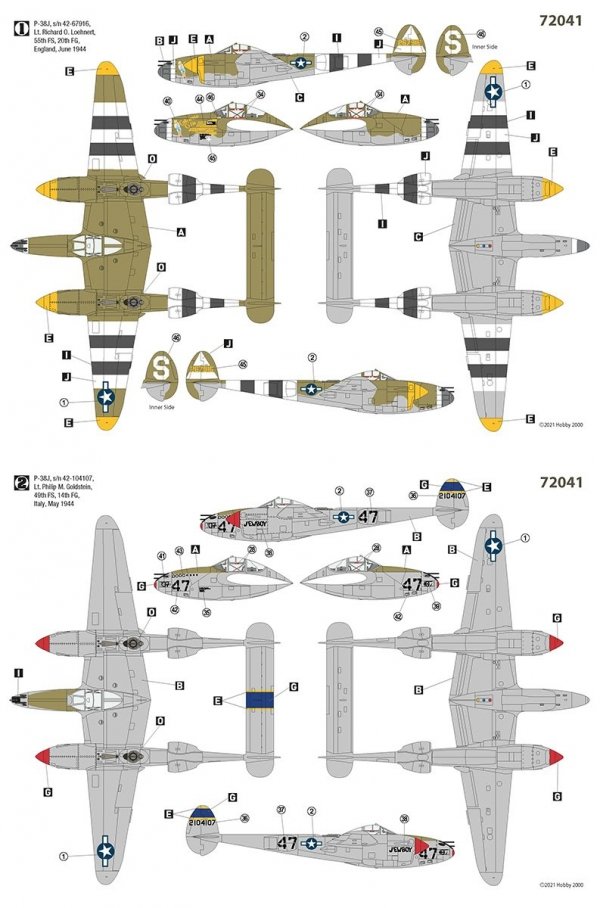 Hobby 2000 72041 P-38J Lightning - Europe 1944 1/72