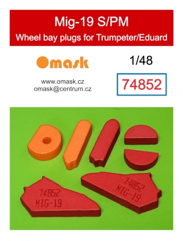Omask 74852 Mig-19 S/PM wheel bay plugs (for Trumpeter 02803, 02804, 02813 /Eduard 11141 ) 1/48
