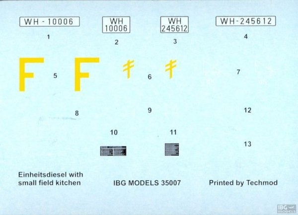 IBG 35007 Einheitsdiesel with small field kitchen Hf.14 1/35