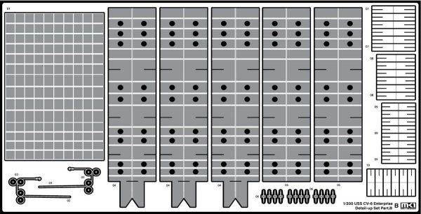 MK1 Design MD-20021 US Navy Aircraft Carrier CV-6 Enterprise Detail Up Parts Dx for Trumpeter 1/200