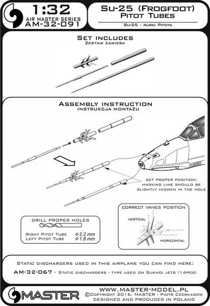 Master AM-32-091 Su-25 (Frogfoot) - Pilot Tubes 1:32