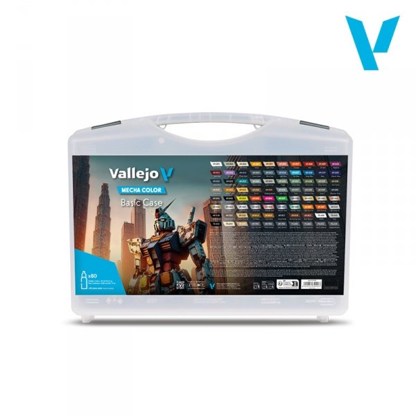 Vallejo 69990 Mecha Color Basic Case - Paints Set (80 x 18 ml)