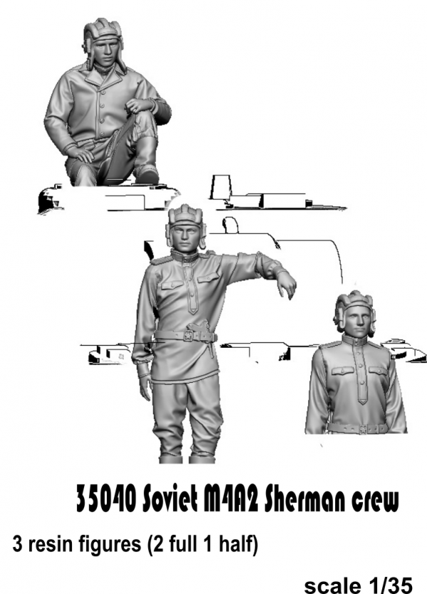 Glowel Miniatures 35040 Soviet M4A2 Sherman crew 1/35