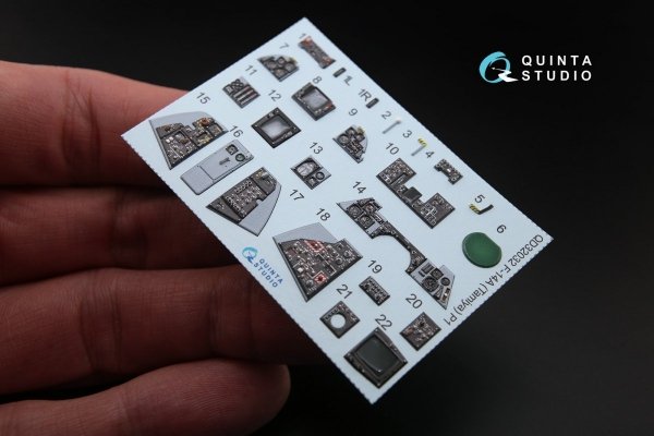 Quinta Studio QD32032 F-14A 3D-Printed &amp; coloured Interior on decal paper (for Tamiya kit) 1/32