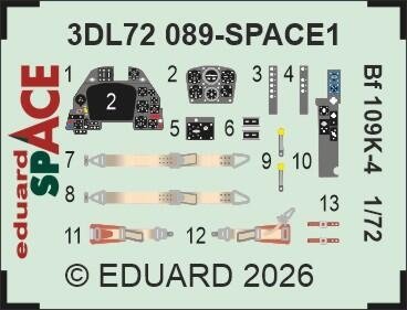 Eduard 3DL72089 Bf 109K-4 SPACE EDUARD 1/72